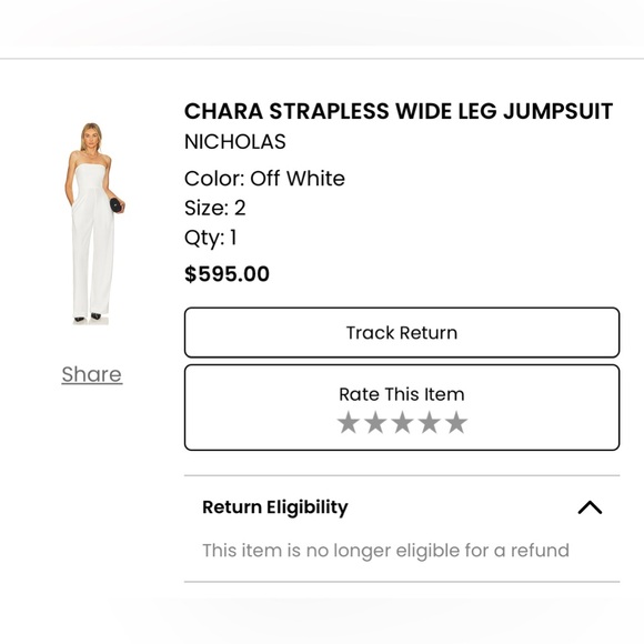 NICHOLAS strapless jumpsuit - Picture 4 of 6